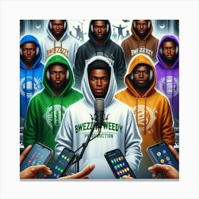 Group Of People Holding Phones Canvas Print
