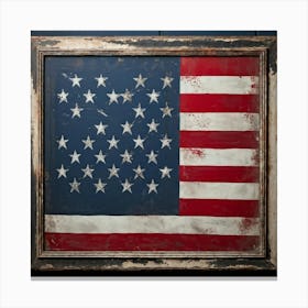 An Antique American Flag Resplendent With Immaculate Red Stars Scattered Against A Deep Blue Backgr Canvas Print