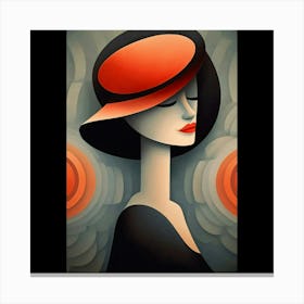 Lady In Hat Canvas Print