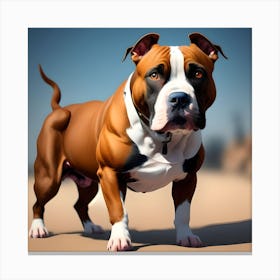 Bull Dog Standing On The Beach Canvas Print