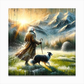 Man with Dog 2 Canvas Print