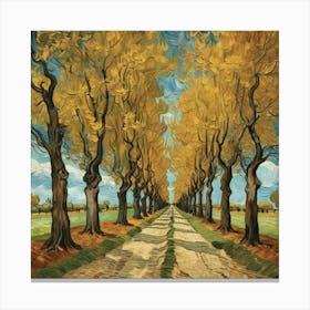 Avenue Of Trees Painting Vincent Van Gogh Art Art Print 3 Canvas Print