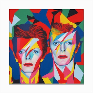 Bowie Portrait Matisse Style Canvas Print