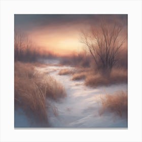 Sunset In The Snow Canvas Print