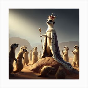 Meerkats In The Desert Canvas Print