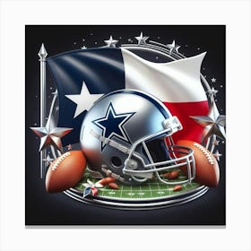 Texas Cowboys Football Helmet Canvas Print