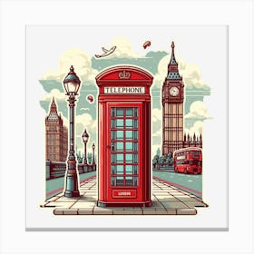 London Telephone Booth Canvas Print