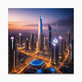 Dubai Skyline 1 Canvas Print