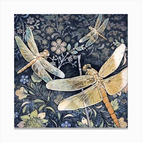 Dragonflies -Golden Canvas Print