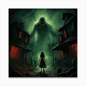 Vintage Horror Scenes Depicted Across A Chaotic Spectrum Chiaroscuro Lighting Dominates With Eerie (7) Canvas Print