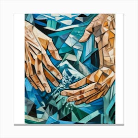 1000014183 hands in water style abstract art print Canvas Print