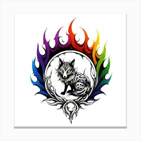 Rainbow Wolf Canvas Print