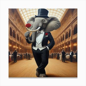 Elephant In Tuxedo 3 Canvas Print