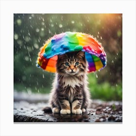 Rainbow Kitten Canvas Print