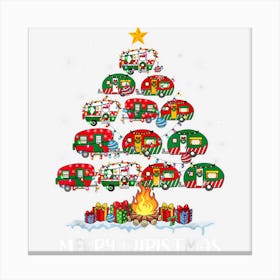 Funny Camping Merry Christmas Tree Camper Family Xmas Pajama Canvas Print