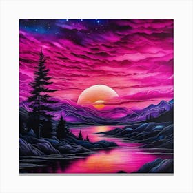 Pink sky sun rise Canvas Print