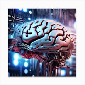 Brain On A Circuit Board 12 Canvas Print