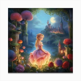 Cinderella art print Canvas Print