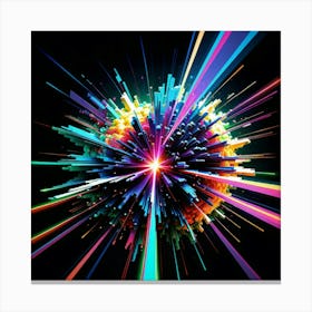 Laser Explosion Glitch Art 11 Canvas Print