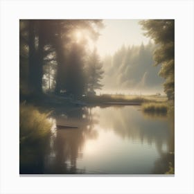 Lake In The Forest 7 Canvas Print