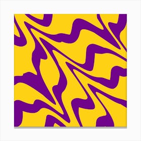 Purple And Yellow Wavy Pattern Canvas Print