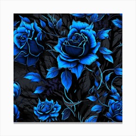 Vivid Blue Roses - Gothic Canvas Print