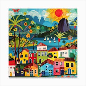 Kids Travel Illustration Rio 2 Canvas Print