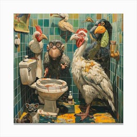 'The Birds In The Bathroom' Canvas Print
