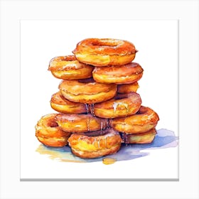 Stack Of Cinnamon Donuts 2 Canvas Print