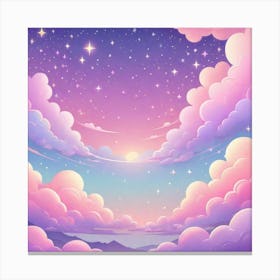 Sky With Twinkling Stars In Pastel Colors Square Composition 48 Canvas Print