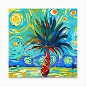 Palm Tree By Van Gogh Canvas Print