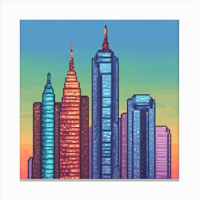 Pixel City Skyline Canvas Print