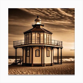 Lighthouse At Sunset 49 Canvas Print