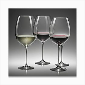 Illustrative Albedo Grey Wine Glasses Art 3 Canvas Print