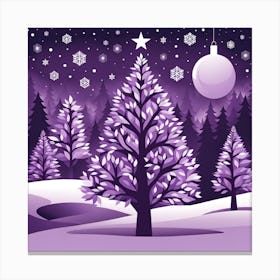 Purple Christmas Night, Christmas concept art, Christmas vector art, Vector Art, Christmas art, Christmas, purple night Canvas Print