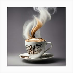 Coffee Cup With Steam 16 Canvas Print