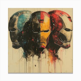 Iron Man Masks Canvas Print