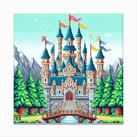 8-bit fantasy castle Canvas Print