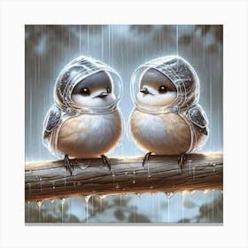 Birds In The Rain Canvas Print