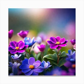 Purple Flowers Wallpaper 1 Canvas Print