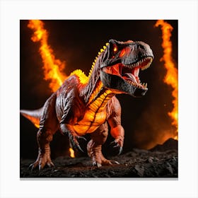 Glowing Magma T-Rex Canvas Print