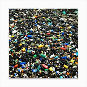 Plastic Trash On The Beach 2 Canvas Print