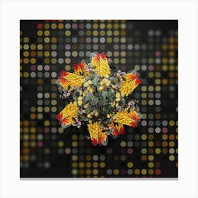 Vintage Aronia Thorn Floral Wreath on Dot Bokeh Pattern n.0708 Canvas Print