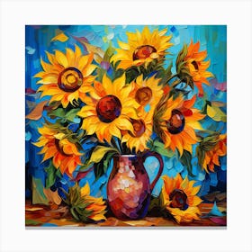 Sunflowers In A Vase 1 Canvas Print