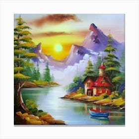 Multicolored landscape. 12 Canvas Print