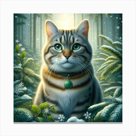 Cat In The Forest Canvas Print