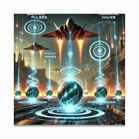 A Futuristic Sci Fi Scene Showcasing Serpentis Class Balance Bombs Canvas Print