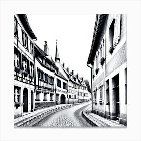 Black And White Street Scene Canvas Print
