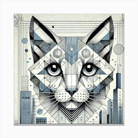 Comet Courtyard City Cat Canvas Print