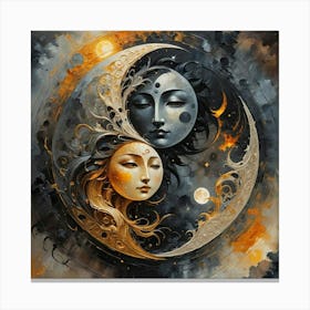 Moon And The Sun 2 Canvas Print